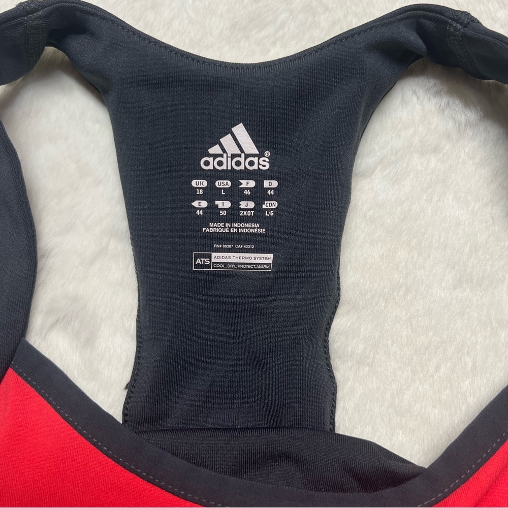 Adidas Thermo System Racer Back Workout Tank Top Coral Red/Graphite Size Large - Picture 7 of 16